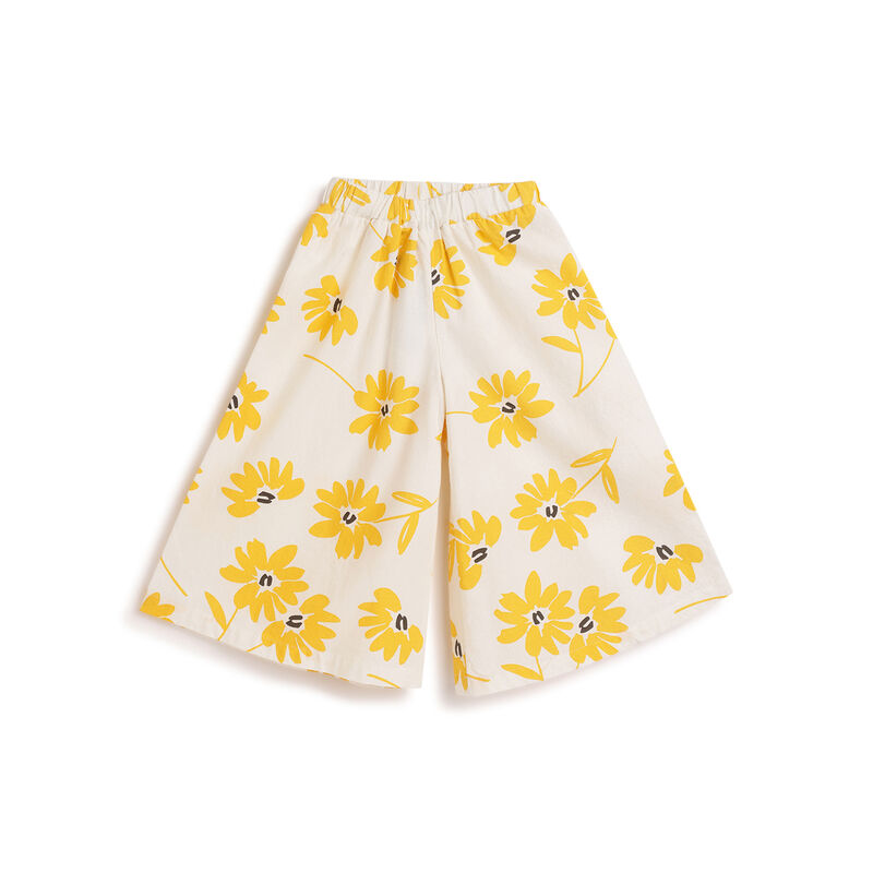 Girls White and Yellow Floral Trouser image number 0